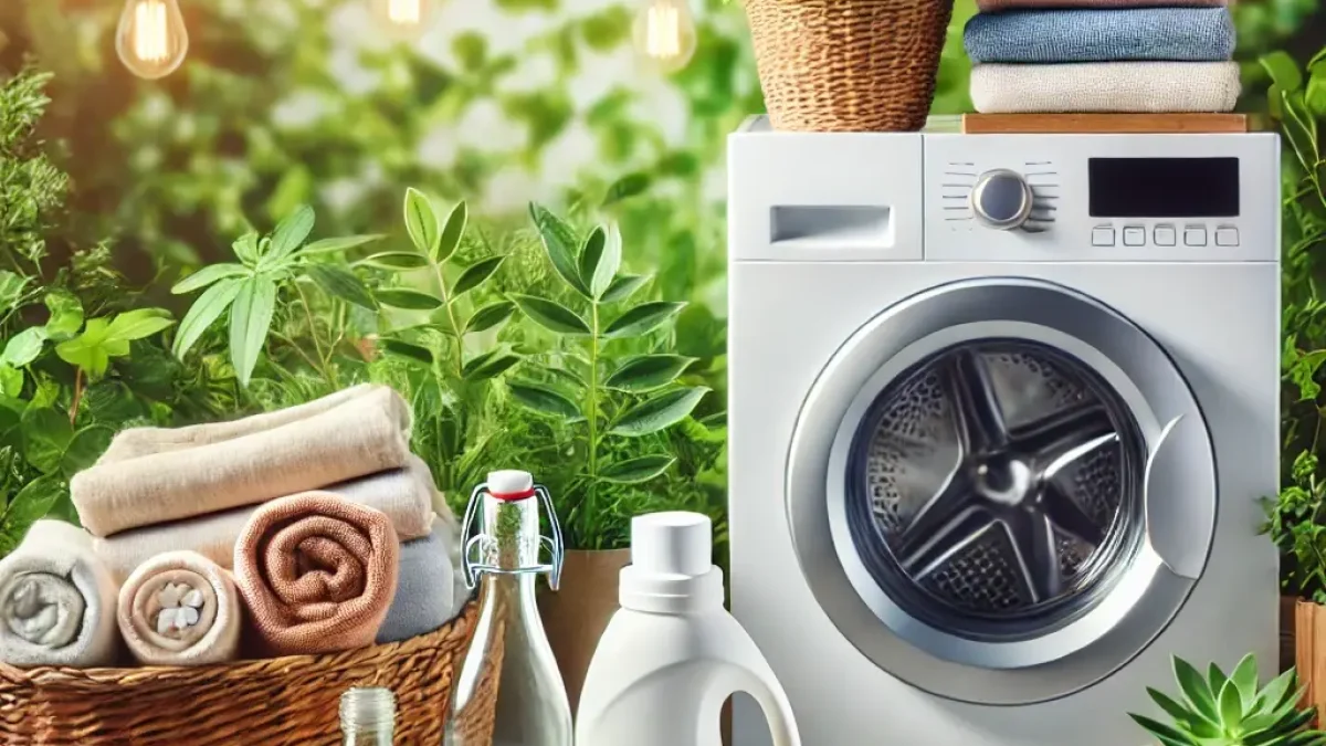 Nachhaltiges Wäschewaschen mit energiesparender Waschmaschine und natürlichen Waschmitteln