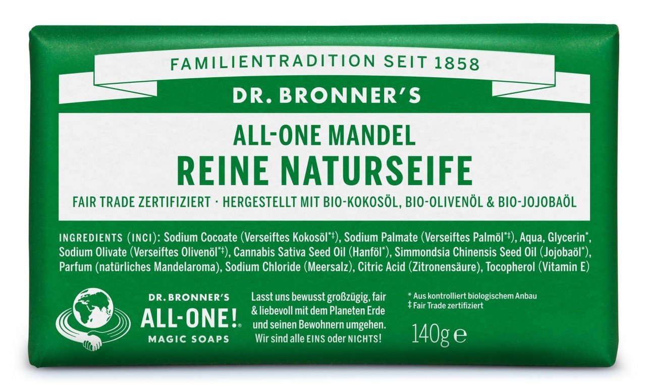 DR. BRONNERs REINE NATURSEIFE MANDEL  Körperseife  140g