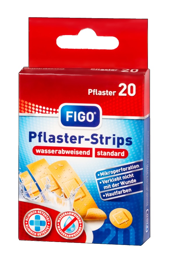 FIGO Pflaster Strips wasserabweisend Standard -  Wasserabweisend, Hautton hell