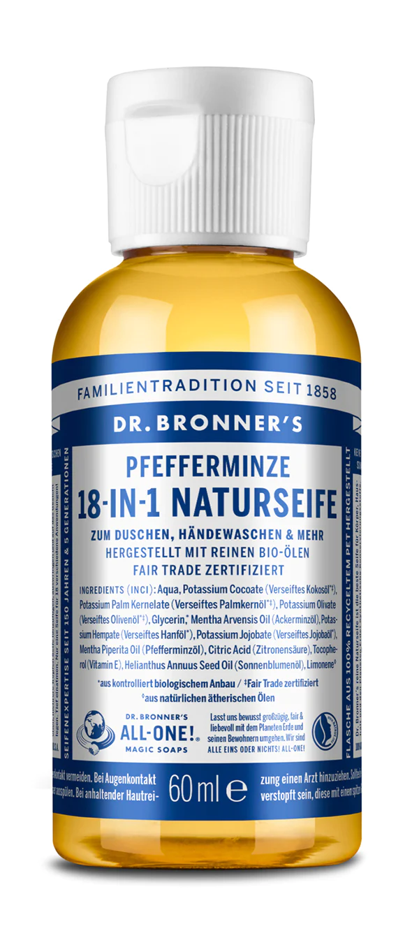 Dr Bronner 18-IN-1 NATURSEIFE Pfefferminze 60ml