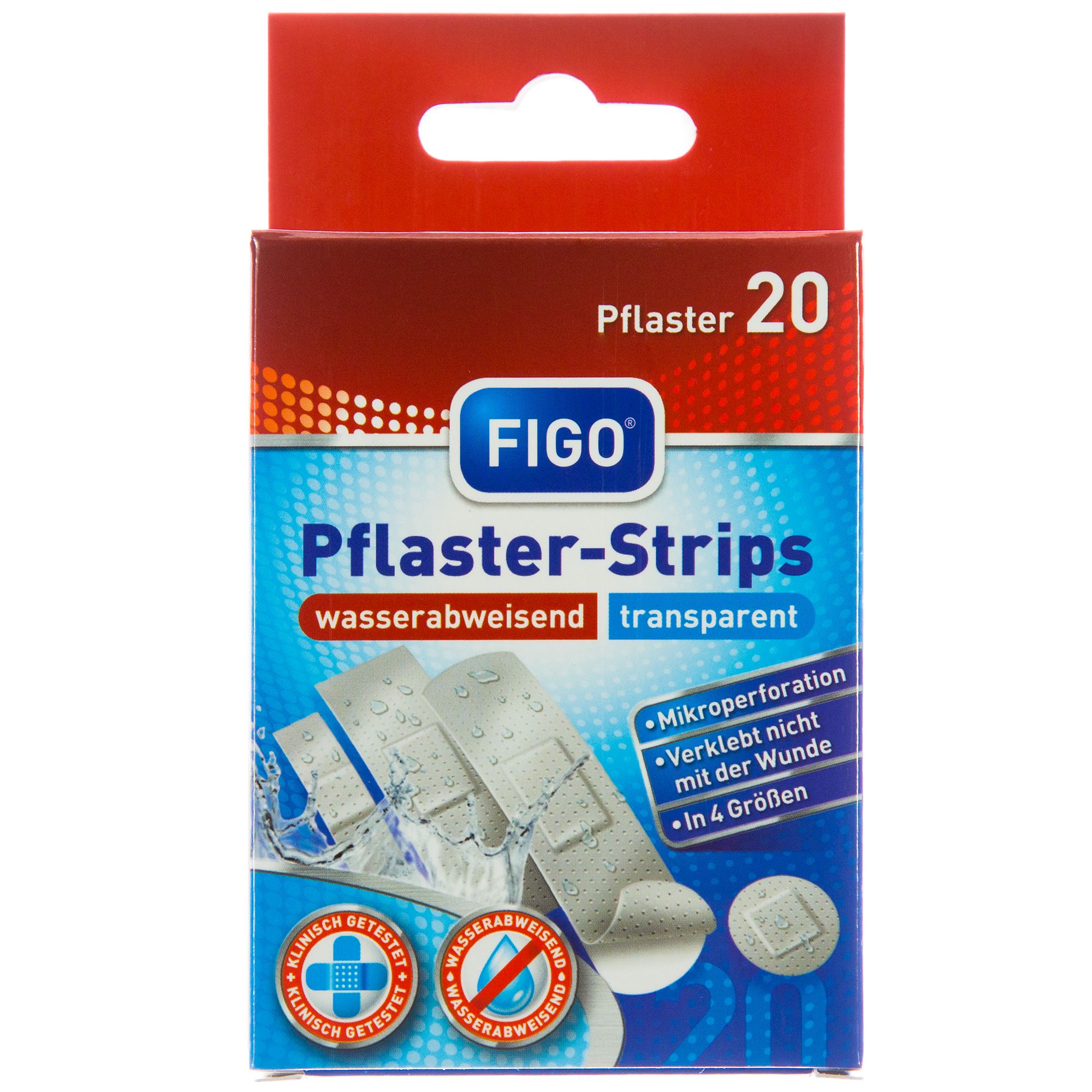 FIGO Pflaster Strips wasserabweisend, transparent - 20er Pflaster-Strips 10003 fron