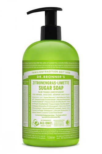 de-puDr. Bronner s Bio Sugar Soap Zitronengras-Limette  Duschcreme  710ml