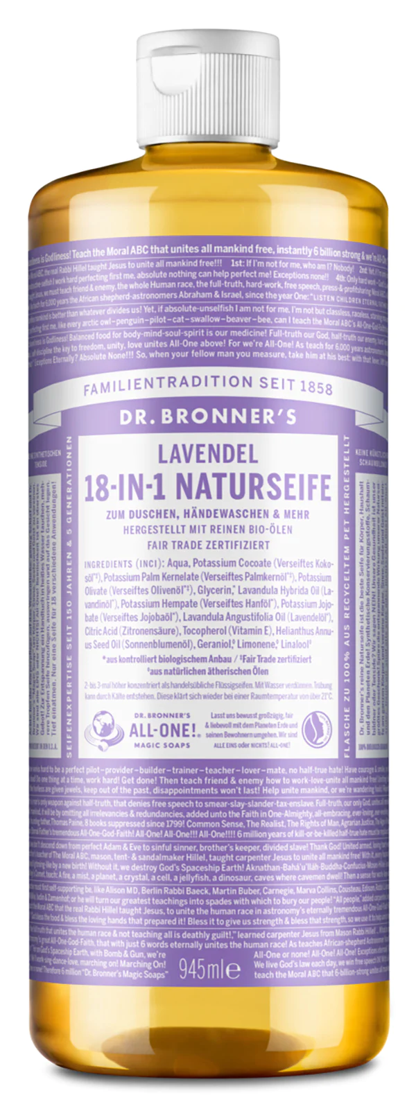 Dr Bronner 18-IN-1 NATURSEIFE Lavendel 945ml