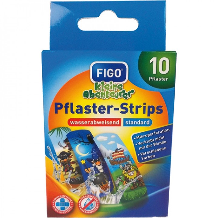 Figo Pflaster-Strips für Kinder Kleine Abenteuer - Kinderpflaster mit Motiven - Wasserabweisend, hautfreundlich