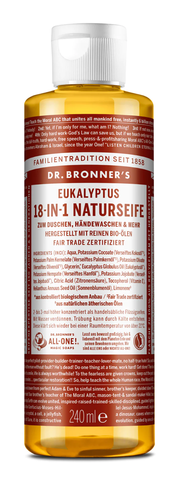 Dr Bronner 18-IN-1 NATURSEIFE Eukalyptus 240ml 