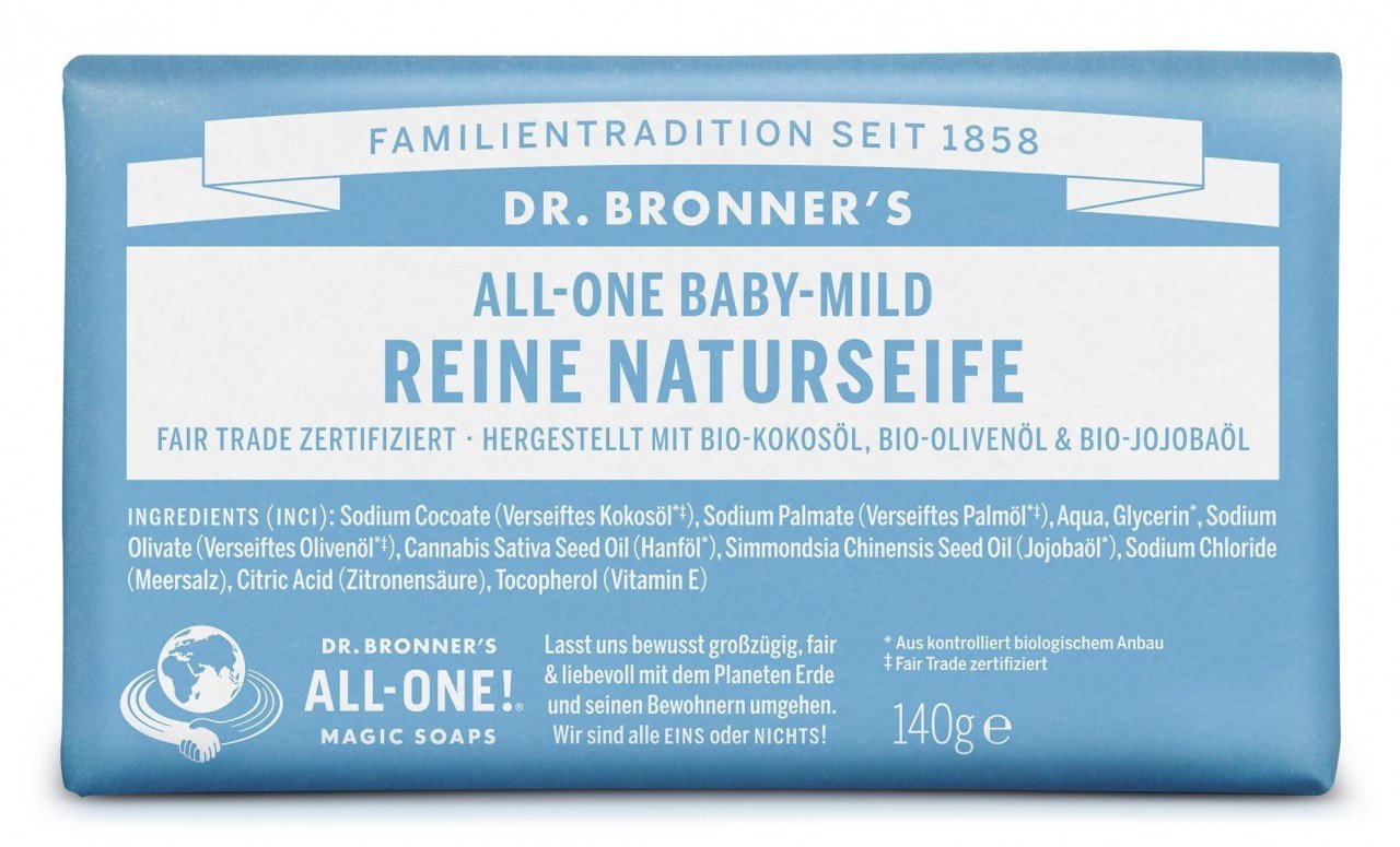 DR. BRONNERS REINE NATURSEIFE BABY-MILD Körperseife  140g