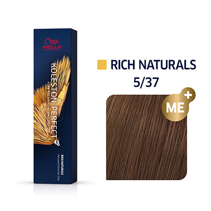 WELLA KOLESTON PERFECT Rich Naturals, Permanente Haarfarbe Friseur 537 Hellbraun Gold-Braun