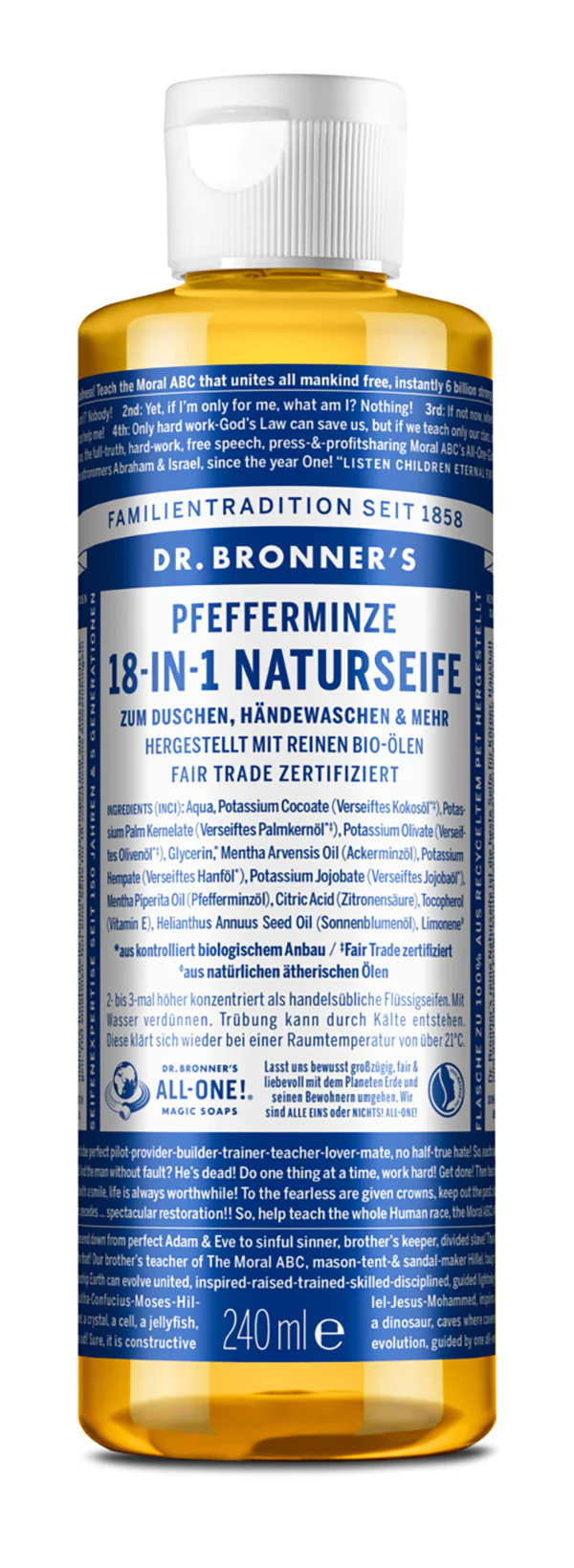 Dr Bronner 18-IN-1 NATURSEIFE Pfefferminze 240ml