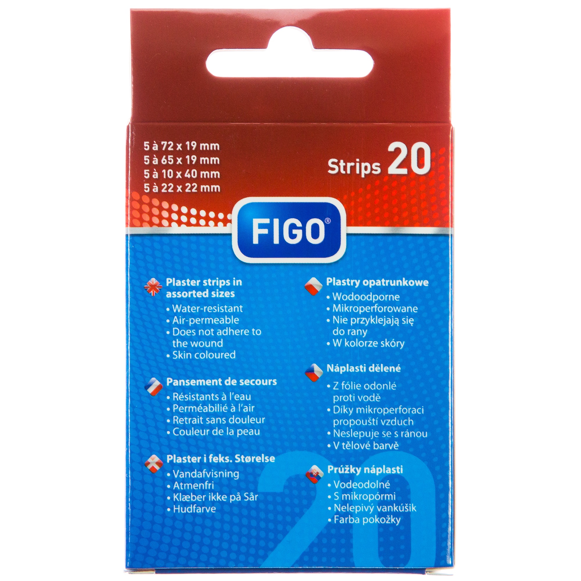 FIGO Pflaster Strips wasserabweisend Standard -  Wasserabweisend, Hautton hell rückseite