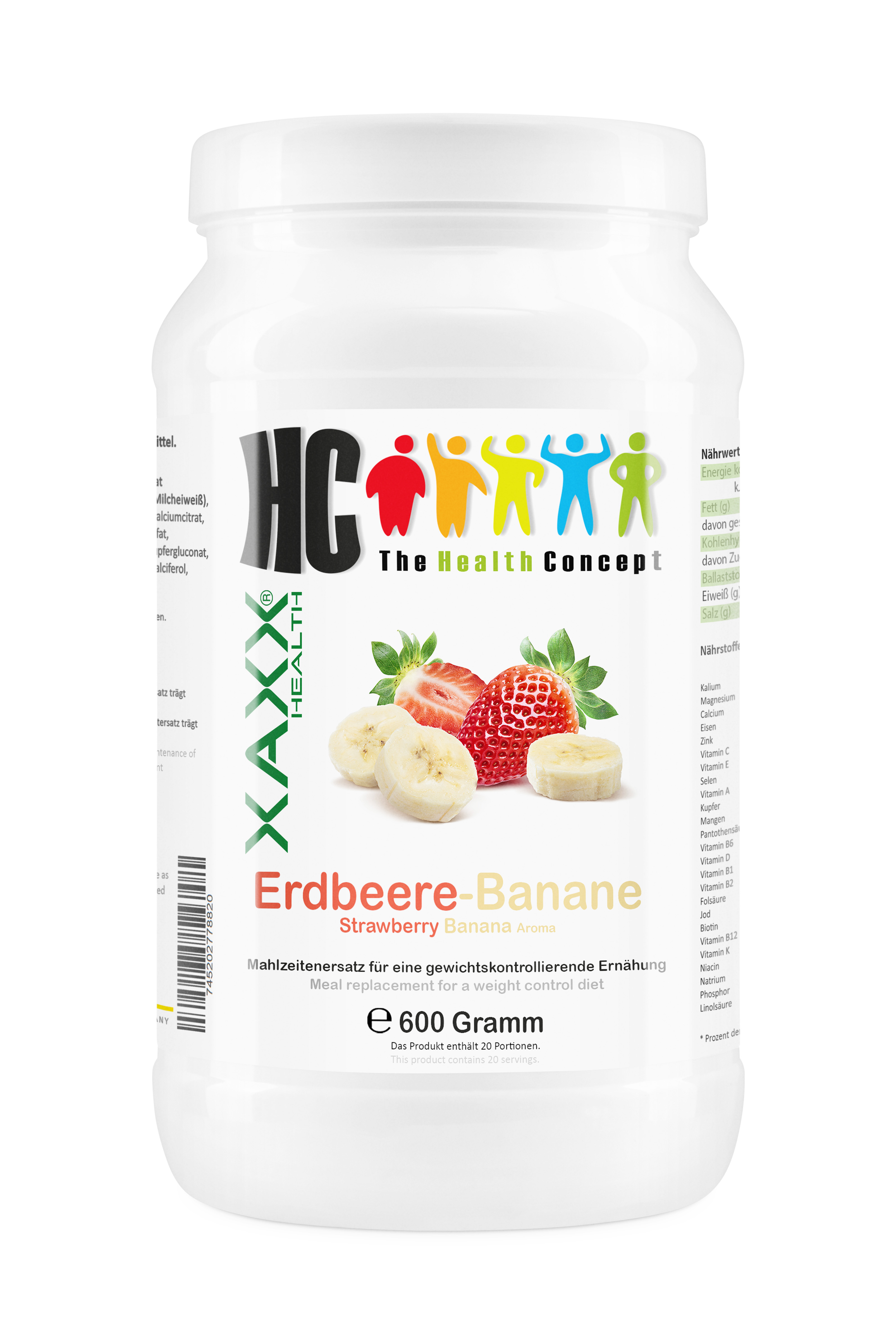 HC Body Control Shake Erdbeere-Banane 600G - 20 Mahlzeiten