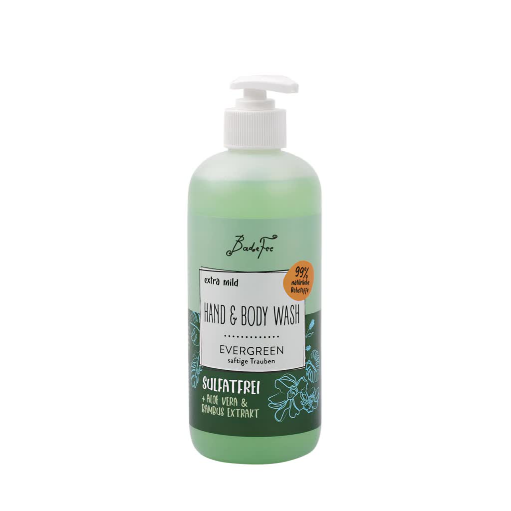 BadeFee Sulfatfreie Seife Evergreen - Hand und Körper Waschlotion