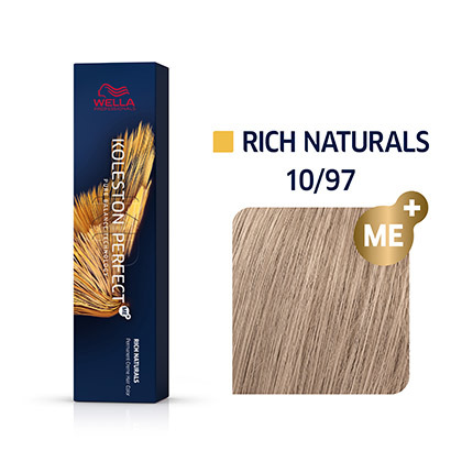 WELLA KOLESTON PERFECT Rich Naturals, Permanente Haarfarbe Friseur 1097 Hell-Lichtblond Cendré-Braun