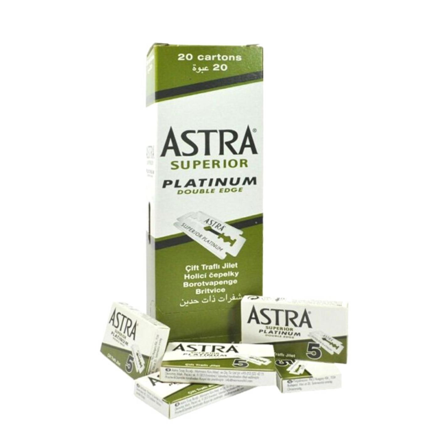 Astra Rasierklingen Superior Platinum Double Edge - Rasierklingen für Rasierhobel - Packungsinhalt 100 Stück