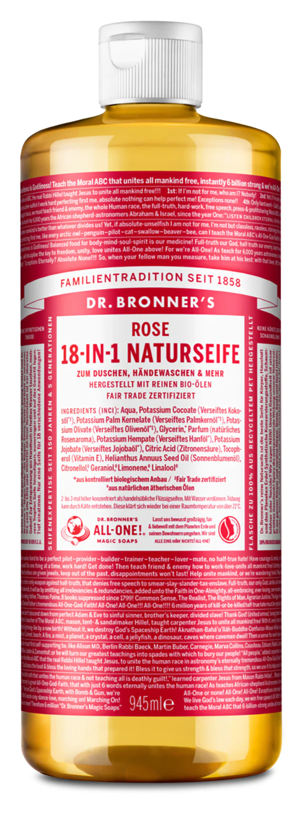 Dr Bronner 18-IN-1 NATURSEIFE Rose 945ml