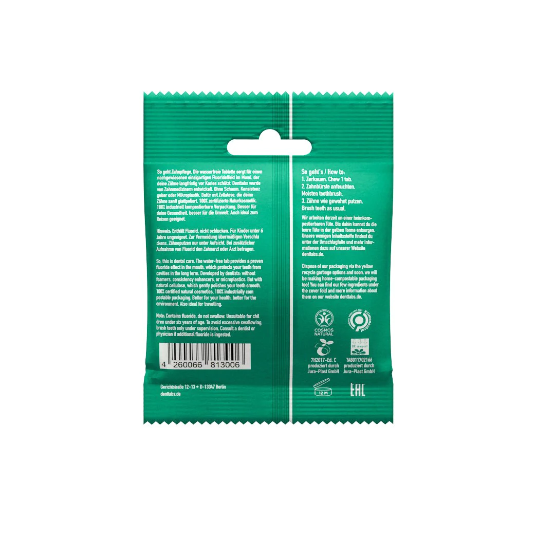 DENTTABS Zahnputz-Tabletten Stevia Mint mit Fluorid - Zahnputztabletten 2