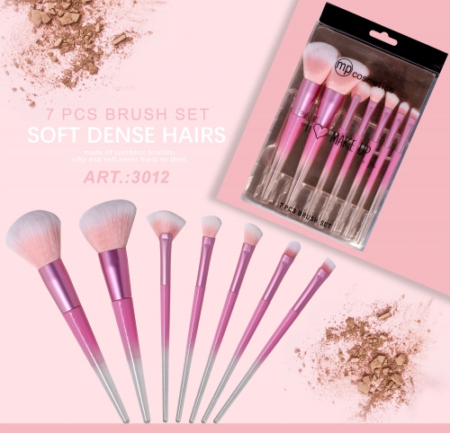 mp cosmetics 7-teiliges Make-up Pinsel Set - Rosa Weiß