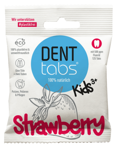 DENTTABS Zahnputz-Tabletten Kids Strawberry  | Mit Fluorid