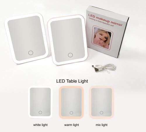 Wiederaufladbarer Kosmetikspiegel mit 25 LED-Leuchten, Beleuchteter SchÃ¶nheitsspiegel, Dimmbarer Touchscreen, LED-Kosmetikspiegel 2