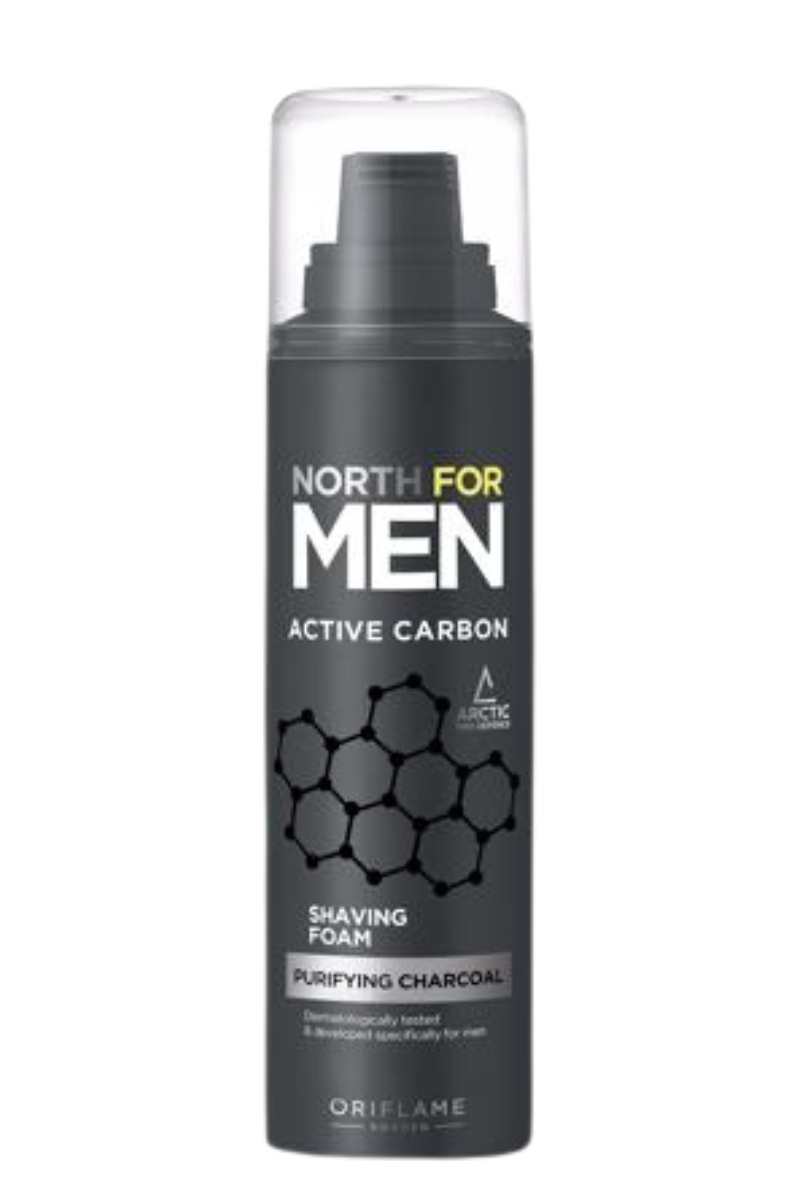 North For Men Active Carbon Shaving Foam, Rasierschaum von Oriflame