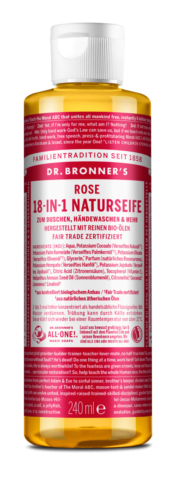 Dr Bronner 18-IN-1 NATURSEIFE Rose 240ml