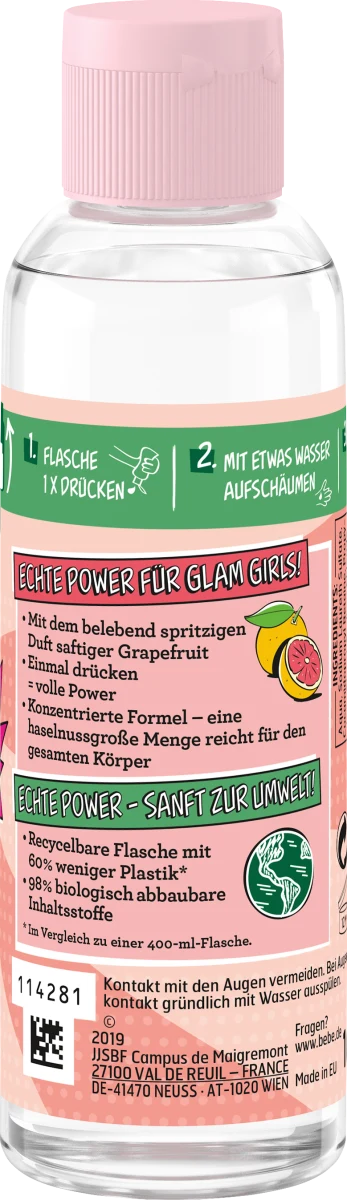 bebe Duschgel Power Shower Grapefruit Inhaltsstoffe 