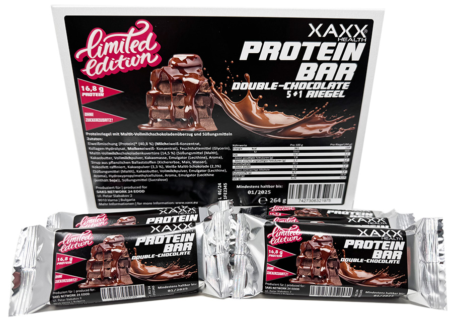 HC Body Control Protein Bar - Double Chocolate 44 Gramm - 5+1 Box
