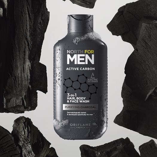North For Men Active Carbon 3-in-1 Haar, Körper und Gesichts-Waschgel 2