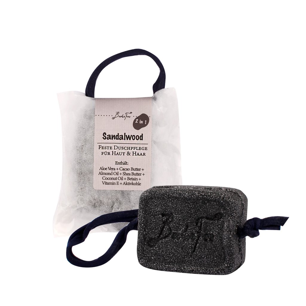 BadeFee 2 in 1 Feste Duschpflege Sandalwood - Für Haut und Haar