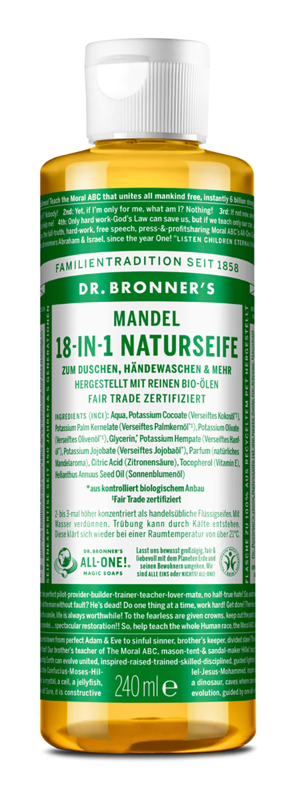 Dr. bronner´s 18-in-1 naturseife mandel 240ml